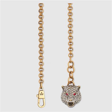 gucci chain belt with crystal feline|Gucci g charm belt.